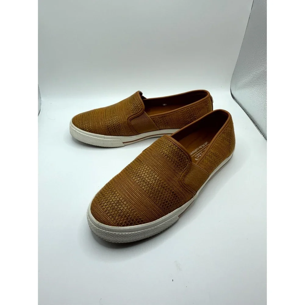Lauren Ralph Lauren Jinny Womens 5.5 B Sneaker Brown Woven Comfort Slip On Shoes